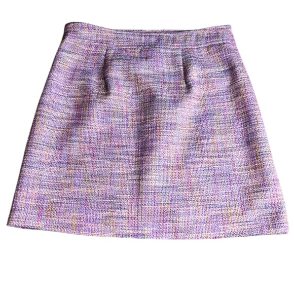 LOFT Petite Tweed Pocket Shift Skirt- Coral Multi Color- 2P - Picture 4 of 9